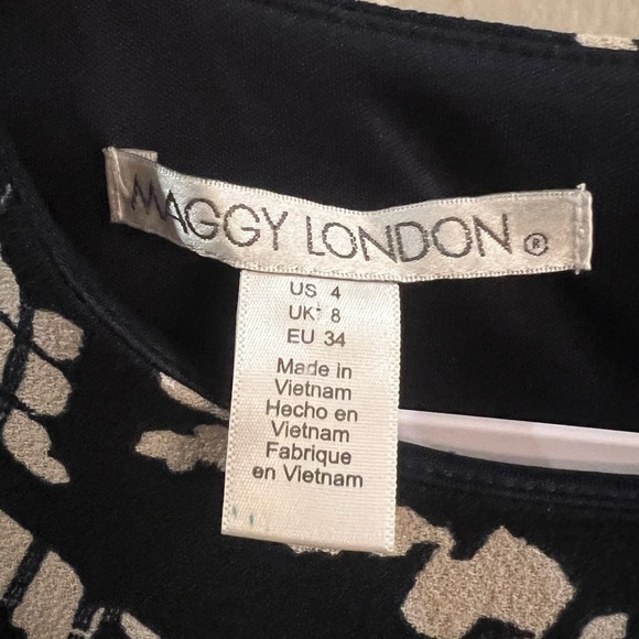 Maggy London size 4 black and tan sheath dress - Picture 2 of 11